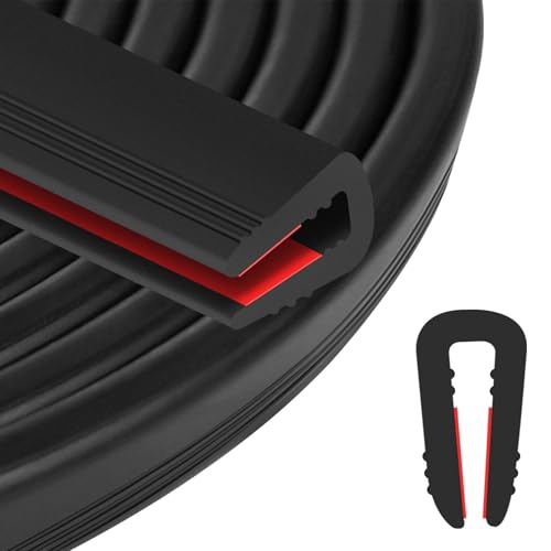 Rubber Edge Trim U Channel - 1/4" Self Adhesive Sheet Metal Edge Guard Protector, EPDM Seal Strip for Car Doors, Steel Plates, Glass, Hatches, Table Corners, Fit 1/4"(6.4mm), 10Ft, Black - color: Black, size: 1/4" x 10'L