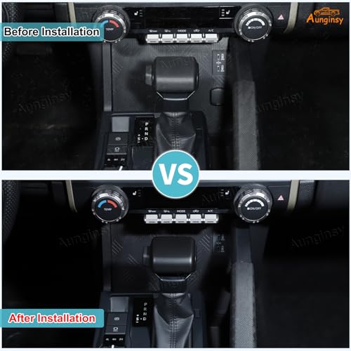 Aunginsy Car Gear Shifter Hand Brake Trim Cover Compatible with Toyota Tacoma 2024 2025 2026 & 4Runner 2025 2026, Automatic Center Console Gear Shift Head Knob Scratch Protector Cover ABS Accessories - color: Matte Black(A)
