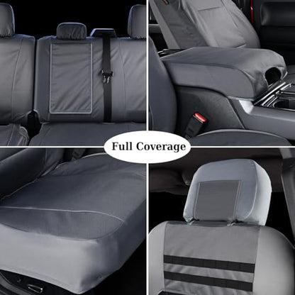 Coverado Front Seat Covers, Waterproof Oxford Seat Protector for Car Seat Cushions for Kids & Dogs, Compatible with 2015-2026 Ford F150 & 2017-2026 Ford F250 F350 F450 (Gray, 2PCS),