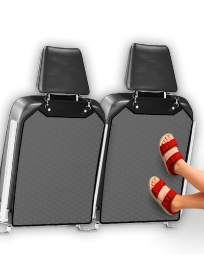 Owleys Kick Mat Back Seat Protector - Car Back Seat Cover for Kids Feet - Waterproof & Sturdy Protector for Upholstery from Dirt, Mud, Scratches and Stain (Gray 2 pc) - color: Gray 2 pc
