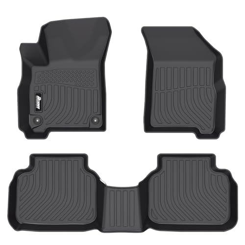 FREEMOTOR802 Compatible with 2011-2020 Dodge Journey Floor Mats, Black 3D Molded Carpets Liner 1st 2nd Row Pad 3PC TPE Thermo Plastic Elastomer All Weather Protector - size: For Dodge Journey 2011-2020