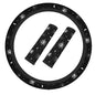 Star Moon Steering Wheel Cover Elastic Non-Slip Car Steering Wheel Covers with Seat Belt Shoulder Pad for Women Men - color: Star Moon