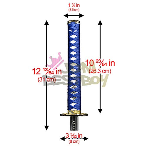 JDMBESTBOY Samurai Sword Blue White Shift Knob Shifter Alloy Katana Adapter Universal 26cm - color: Blue White, size: 26cm
