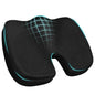 Ergonomic Seat Cushion with Memory Foam for Office Chair, Car Seat, Non-Slip Cushion, Sciatica & Tailbone Relief, Breathable Mesh Cover, Portable Handle - Black