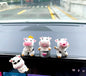 4 Pcs Mini Resin Dairy Cow Figurines, Cute Car Dashboard Decor, Funny Rearview Mirror Ornaments, Fairy Garden Landscape, Gift for Pet Lovers (White Dairy Cow)