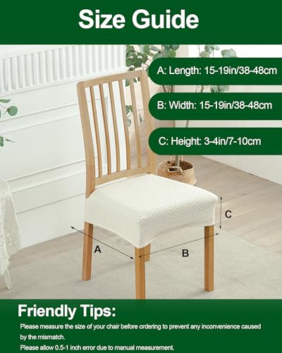CRFATOP Jacquard Dining Room Chairs Seat Covers Set of 4 with Soft Bench Chair Cover Stretch Kitchen Chair Slipcover Washable Seat Cushion Slipcover Protector for Hotel Ceremony Banquet Wedding,B19 - color: Jacquard B19