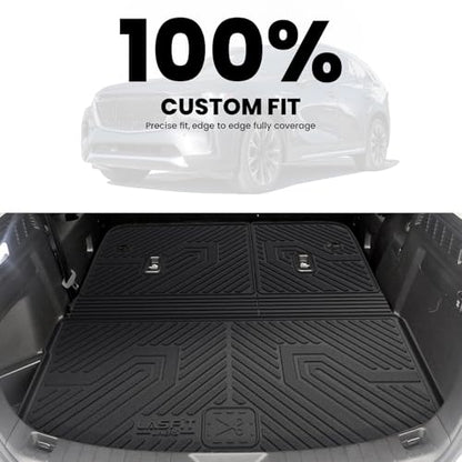LASFIT Cargo Mat with Backrest Mat for Mazda CX-90 / CX 90 PHEV 2024 2025 2026 (Only Fit 3rd Row 60/40 Split-Bench Seats) TPE Custom Fit All Weather Trunk Liner Waterproof Cargo Tray Accessories - size: CX90 | 2024-2026 | Cargo Liner & Backrest Mat