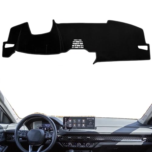 Upgrade Dashboard Mat Fit for 2023 2024 2025 2026 Honda Accord Polyester Dashcover UV Protection Non-Slip Windshield Reflective Instrument Cover Interior Accessory Black (with HUD) - color: 2023 2024 2025 2026 for Honda Accord（With HUD)