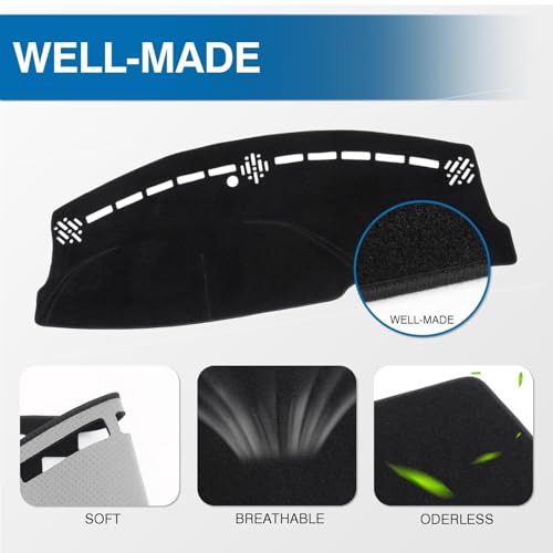 KUST Black Dash Cover for Dodge Charger 2011-2022 2023 Left Hand Driving Polyester Dashboard Cover Non-Slip Center Interior Accessories for Charger Custom Fit Dash Mat Sunshade No Glare - size: Charger 11-23(Black)