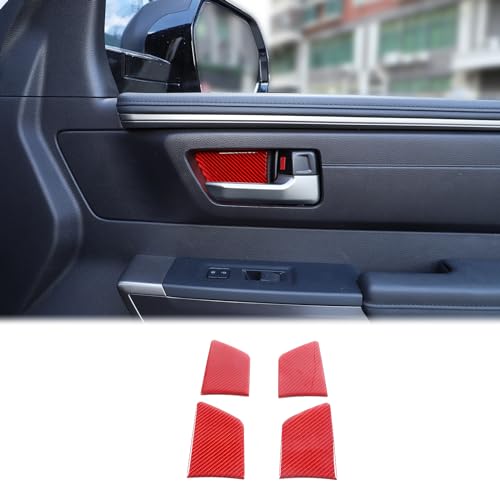 Aunginsy Car Door Handle Cup Sticker Fit Toyot@a Tundra/Sequoia 2022-2023 Non-Marking Bowl Protector Real Carbon Fiber 3D Scratches Protective Films Accessories - size: Inner Door Handle Bowl Sticker