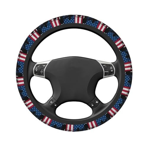 Lineman American Flag Universal Steering Wheel Covers, Cute Car Accessories for Women Girls Car Truck - color: Lineman American Flag