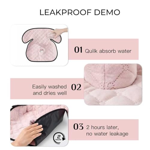 2 Pack Waterproof Piddle Pads Carseat Potty Training Car Seat Protector Waterproof Car Seat Liner Cover to Prevent Pee - color: light pink