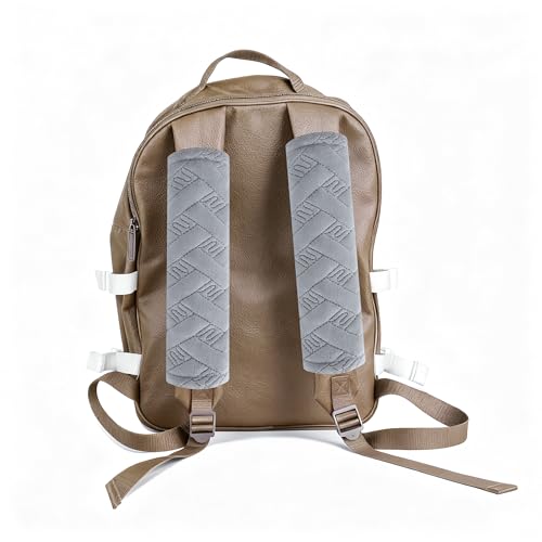 2-Pack Soft Seat Belt Covers Universal Car Shoulder Pad Cushions with Braid Pattern for Comfortable Driving & Bag Strap Protection Light Grey - color: Light Grey