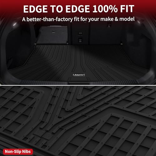 LASFIT Floor Mats & Cargo Mats for Volkswagen ID.4 2021-2026, All Weather TPE Custom Fit Floor Liners for VW ID.4 1st & 2nd Row Car Mats & Trunk Mats, Black - size: 2)2021-2026|For VW ID.4|Floor & Cargo
