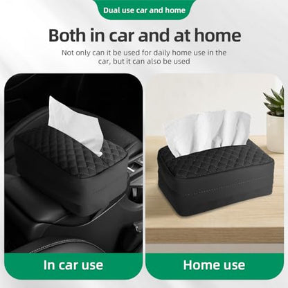 Car Tissue Holder for 120 Standard Tissue Boxes, Facial Tissue Holder for Auto Headrest, Faux Leather Napkin Box Cover, Large Capacity Car Tissue Dispenser Fits for 120 Kleenex Tissues Box (Beige) - color: Beige