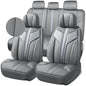 CAR PASS Nappa Leather Seat Covers, Breathable Waterproof Car Seat Covers Full Set, Luxury Leather Front and Back Seats Full Coverage, Universal Fit SUV Pick-up Truck Sedan Automotive(Gray) - color: Gray, size: Full Set Full Coverage