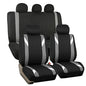 FH Group Premium Modernistic Flat Cloth Car Seat Covers – Universal Fit, Washable Seat Covers for SUV Sedan Van, Gray, Full Set - color: Gray, size: Full Set