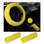 5 PCS Fluffy Steering Wheel Covers Set, Faux Wool Steering Wheel Cover & Handbrake Cover & Gear Shift Cover & 2 Seat Belt Shoulder Pads, Universal Car Accessories (Yellow) - color: Yellow