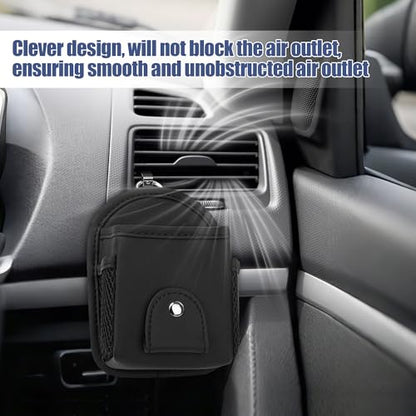 JEYODA Car Air Outlet Storage Bag, Vehicle Dashboard Pocket for Phone Power Pank Keys Money Cards, Double-Layer Storage Bag, Glasses Bag Storage Bag, Car Accessories