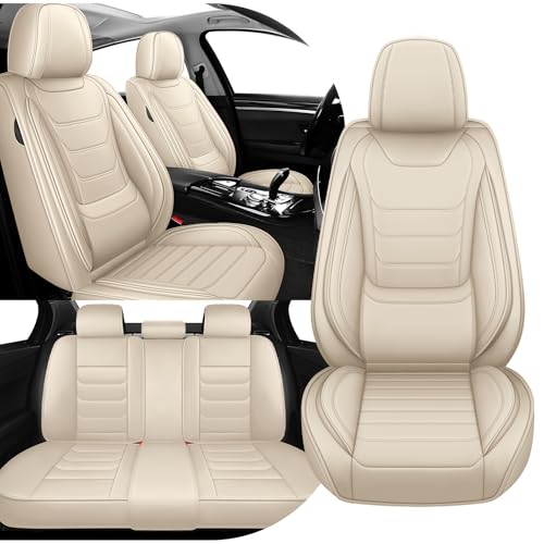 Car Seat Cover Full Set for Mercedes Benz GLA 250 Seat Covers 2017-2025, Nappa Leather Waterproof Seat Covers For Cars, Airbag Compatible, Universal Automotive Seat Covers(Standard Full Set/Beige) - color: Beige, size: Full Set Standard
