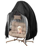 【Upgraded】Patio Egg Chair Covers with Zipper, 91 x 80 Large Wicker Egg Swing Chair Covers, Waterproof Heavy Duty Weather Resisatnt Outdoor Chair Cover, Windproof Hanging Chair Cover, Black, 1 Pack - color: Black, size: Double Seat 91'' (L) x 80''(W)