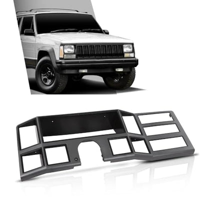 G-PLUS Dash Bezel Radio Surround Trim Compatible with Jeep Cherokee XJ 1984-1996 with Hole Silver - size: 1984-1996 Jeep Cherokee XJ | Gray Silver