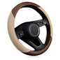 ZHOL Steering Wheel Cover Universal 15 inch Microfiber Breathable Ice Silk Steering Wheel Covers Anti-Slip Car Interior Accessories for Women Men, Warm in Winter and Cool in Summer, Beige&Brown - color: Brown Beige