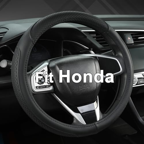 West Llama Customized Auto Car Steering Wheel Cover for Honda Accord Civic CR-V HR-V Pilot Fit Passport Odyssey 14.5-15inch(Black-Standard Size) - color: B-Black, size: Standard Size (14½''-15'')