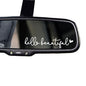 3 x Hello Beautiful Car Mirror Decal, Affirmation Sticker, Rearview Mirror Decal, Tumbler Sticker, Water Bottle Stickers, Vinyl Tumbler Decal, New Car Decor, 4 inches (White, Hello Beautiful)