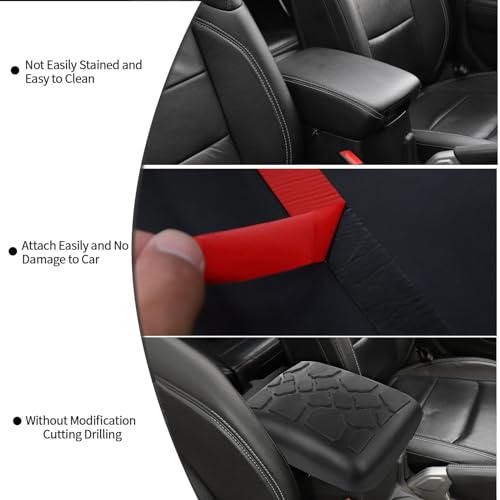 Center Console Armrest Cover Fit for 2018-2024 Jeep Wrangler JL JLU & Jeep Gladiator JT, Armrest Storage Soft Mat Pet Antiscrach Mat Cover