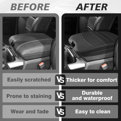 Center Console Armrest Cover Fit for Dodge Ram1500/2500/3500 2013-2018 Accessories, Comfort Armrest Pad Console Lid Cushion Vegan Leather Regular Thick(Bucket Seat ONLY) - size: 3) 13-18 |Ram1500/2500/3500| Bucket Seat, Regular