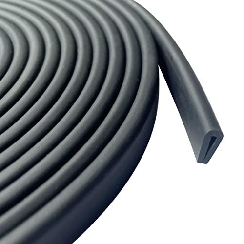 Rubber Edge Trim, 1/16" U Channel Edge Trim, Edge Protector, Length 10Ft, U Shaped Gasket, EPDM Material, Black Color, Edge Protector for Sheet Metal1