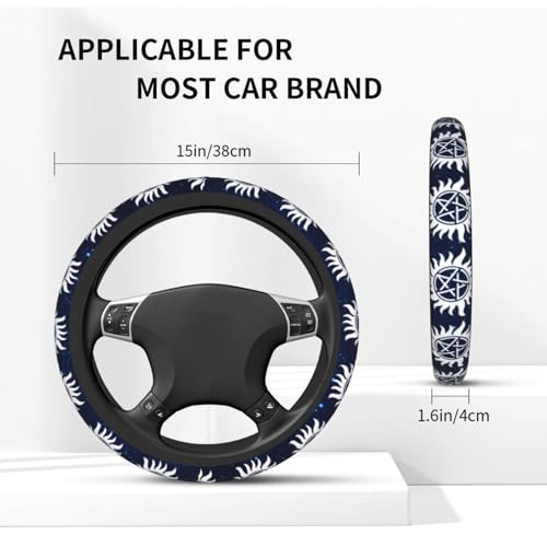 Steering Wheel Cover for Women Men Anti-Slip Breathable and Sweat Absorption Universal Cute Steering Wheel Protector Car Accessories -1PC