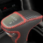 Leather Gear Shift Knob Covers for Dodge Charger Challenger 2015-2023 and Dodge Durango18-23,Carbon Fiber Leather Hand-Stitched Shifter Sleeve - color: Red Carbon