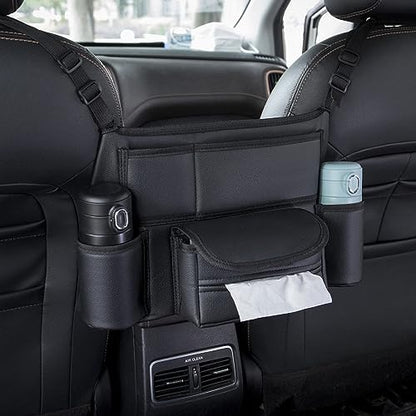 Car Organizers and Storage, Leather Car Storage Pocket Between Seats Back Seat Hanging Bag Purse Holder Large Capacity Automotive Consoles & Organizers
