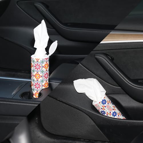 Modern Car Tissues Cylinder 4 Packs (4 Canisters/200 Tissues) - Plastic, Ct-3 - color: Ct-3