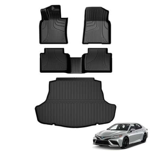 Floor Mats & Cargo Liner Fit for Toyota Camry 2018-2024 FWD Gas (Not for AWD or Hybrid) - style: 2018-2024 | For Toyota Camry 1st & 2and Row & Cargo