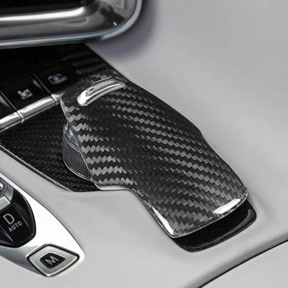 Compatible wth Carbon Fiber Gear Shift Knob Head Cover Automotive Shift Lever Modified Decoration for Chevrolet Corvette C8 2020 2021 2022 2023 2024 (Black)