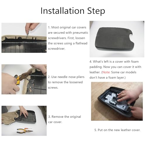 Centre Console Protection Armrest Covers for Lexus RX350 2010 2011 2012 2013 2014 2015, Wear Resistant Upholstery Accessories Adhesive Installation, Gray-Gray line