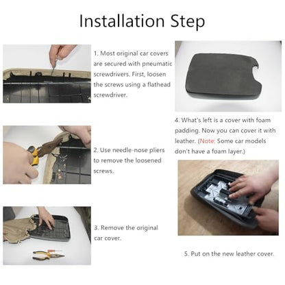 Centre Console Protection Armrest Covers for Lexus RX350 2010 2011 2012 2013 2014 2015, Wear Resistant Upholstery Accessories Adhesive Installation, Gray-Gray line