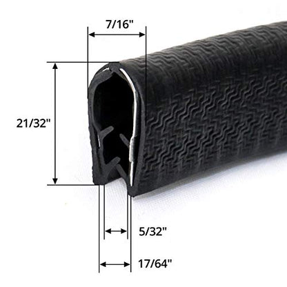 QWORK U-Shape Edge Trim, 10 Feet Weather Stripping Car Door Edge Protector, Flexible Push-On Rubber Guard for 1/4" Sharp Metal Edges