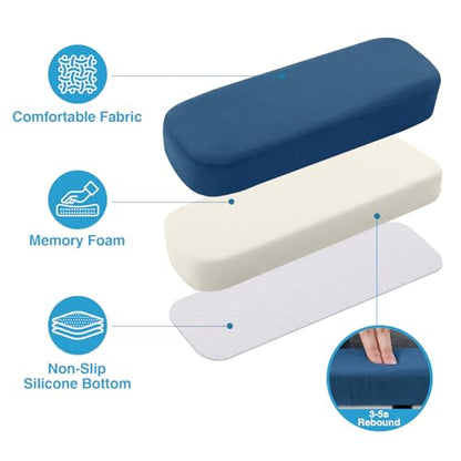 Smiry Ergonomic Office Chair Armrest Pads, Memory Foam Arm Rest Covers, Non-Slip Armrest Cushion with Adjustable Buckles and Straps, Elbow Relief for Desk, Gaming & Wheelchair (Ocean, Set of 2) - color: Ocean