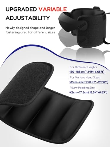 Travel Pillow for Airplane, Travel Pillow with Seat Strap and 3D Eye Mask to Firm Head, 360°Support Headrest No Bobblehead, Travel Essentials for Long Flight,Car Road Trip,Mottled Red