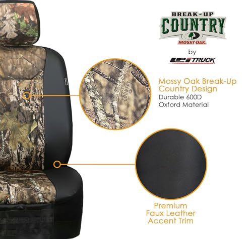 LPI Truck Mossy Oak Heavy Duty Car Seat Covers for Front Seats; Fits Sedans and SUVs, Includes Front and Rear Storage Pockets, Built-in Molle Style Organizer; Semi-Custom Fit; 2pcs - color: Sedan Seat Cover Camo