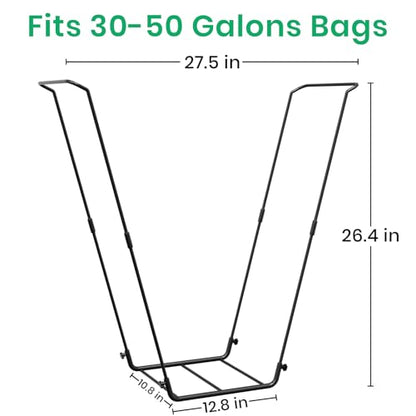 Leaf Bag Holder Collapsible Trash Bag Holders Stand for Outdoor Metal Waste Bags Frame for Garage Yard Lawn Camping Parties