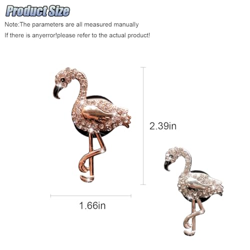 2PCS Bling Flamingo Car Dashboard Air Vent Trim Clips, Crystal Rhinestone Animal Car Air Fresheners Outlet Clip, Cute Automotive Interior Diffuser Decoration Accessories for Women (Flamingo) - size: Flamingo