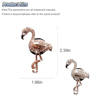 2PCS Bling Flamingo Car Dashboard Air Vent Trim Clips, Crystal Rhinestone Animal Car Air Fresheners Outlet Clip, Cute Automotive Interior Diffuser Decoration Accessories for Women (Flamingo) - size: Flamingo