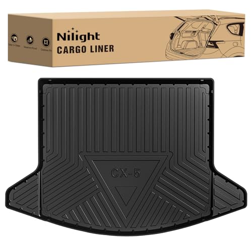 Nilight Cargo Mats for Mazda CX5 CX-5 2017 2018 2019 2020 2021 2022 2023 2024 2025 All Weather Protection Heavy Duty Cargo Liners - color: 2017-2025 Mazda CX5 Cargo Mat