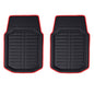 FH Group Automotive Floor Mats - PU Leather Floor Mats, Deep Dish Design, Floor Mats for Cars, Universal Fit Floor Mats Front Set, Floor Mats for Most Sedan, SUV, Truck Floor Mats Red Black