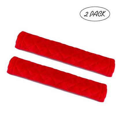 Amooca Soft Seat Belt Cover Pad, 2-Pack Soft Car Safety Seatbelt Strap Shoulder Pad for Adults and Children, Suitable for Car Seat Belt, Backpack, Shoulder Bag, Laptop Computer Bag (Red) - color: E: Red